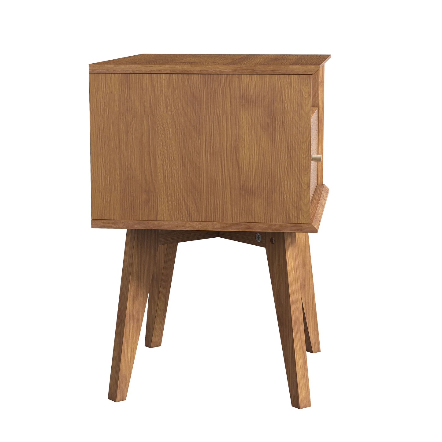 Galano Abby Serene 1-Drawer Nightstand with Storage, Set of 2 - Amber Walnut