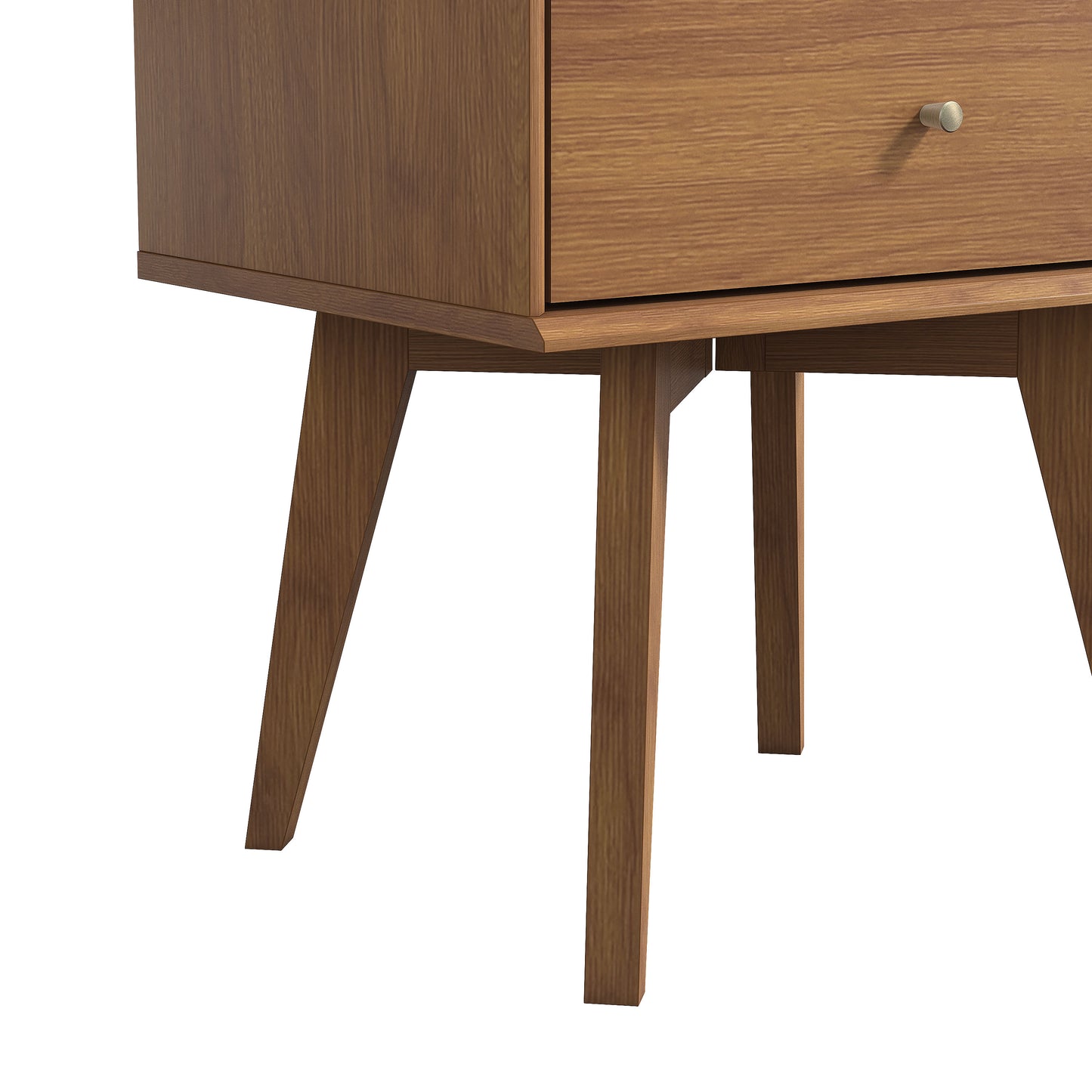 Galano Abby Serene 1-Drawer Nightstand with Storage, Set of 2 - Amber Walnut