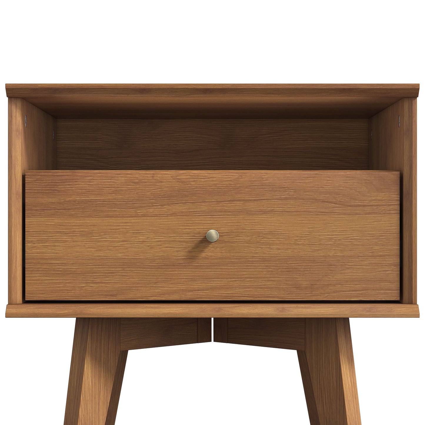 Galano Abby Serene 1-Drawer Nightstand with Storage, Set of 2 - Amber Walnut