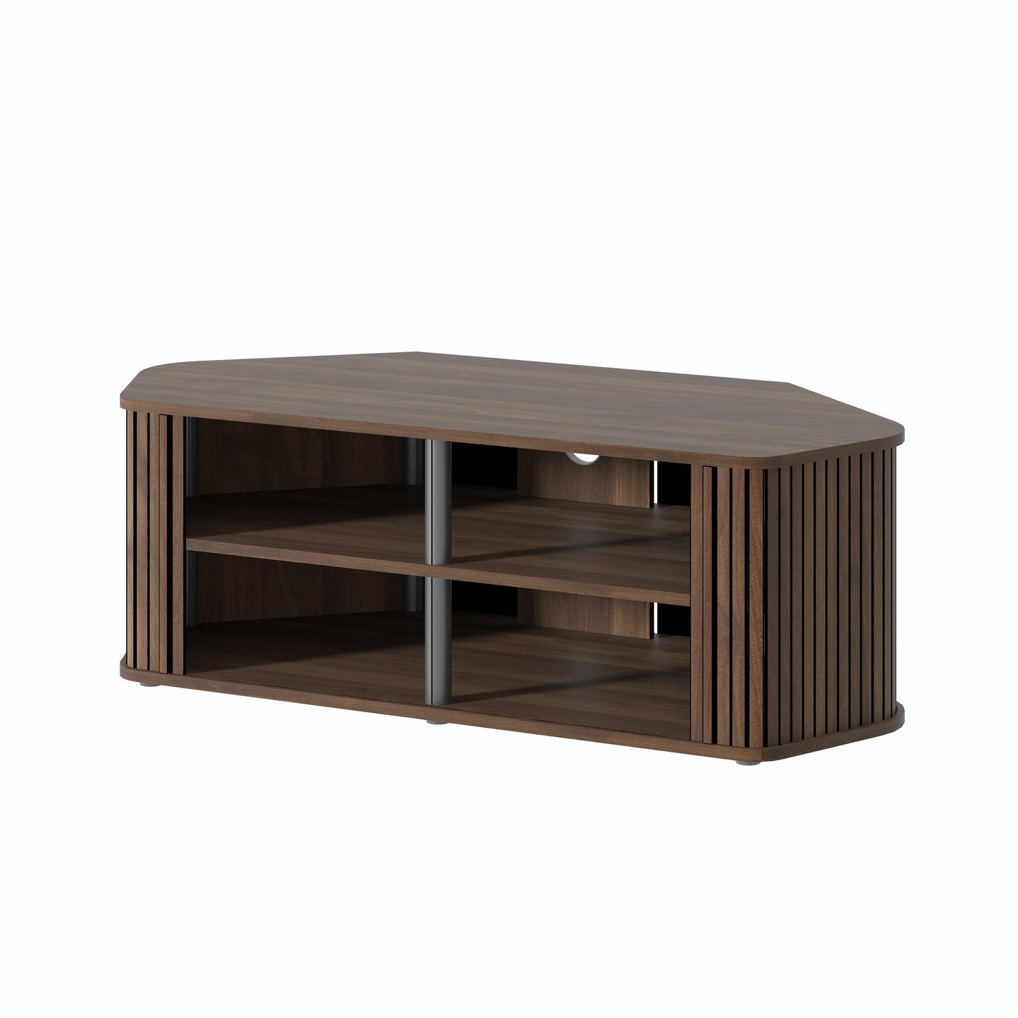 Galano Corner TV Stand with Fluted Doors 43.3" W × 20.0" D × 14.8" H