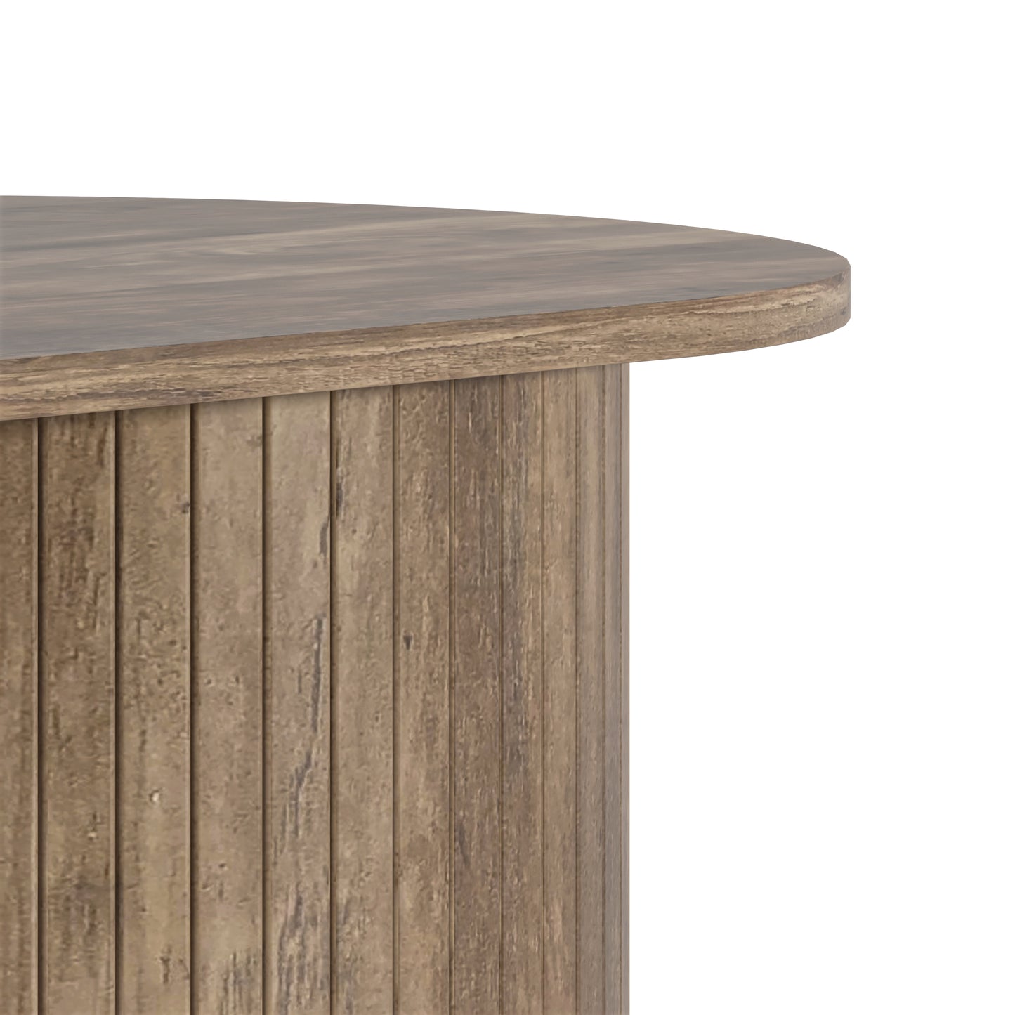 Galano Fluted Oblong Coffee Table with Round Base 39.2" W × 19.5" D × 14.9" H