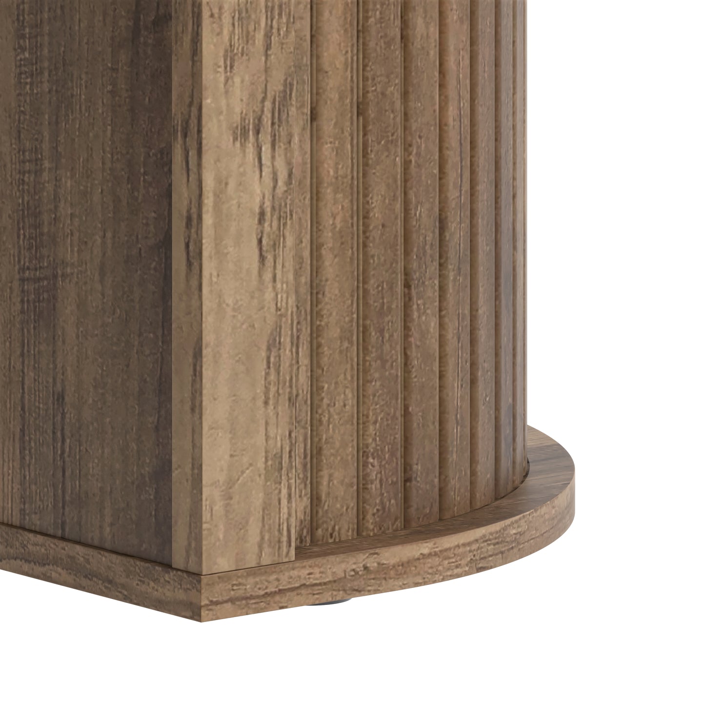 Galano Fluted Oblong Coffee Table with Semi-Round Base 39.2" W × 19.5" D × 14.9" H
