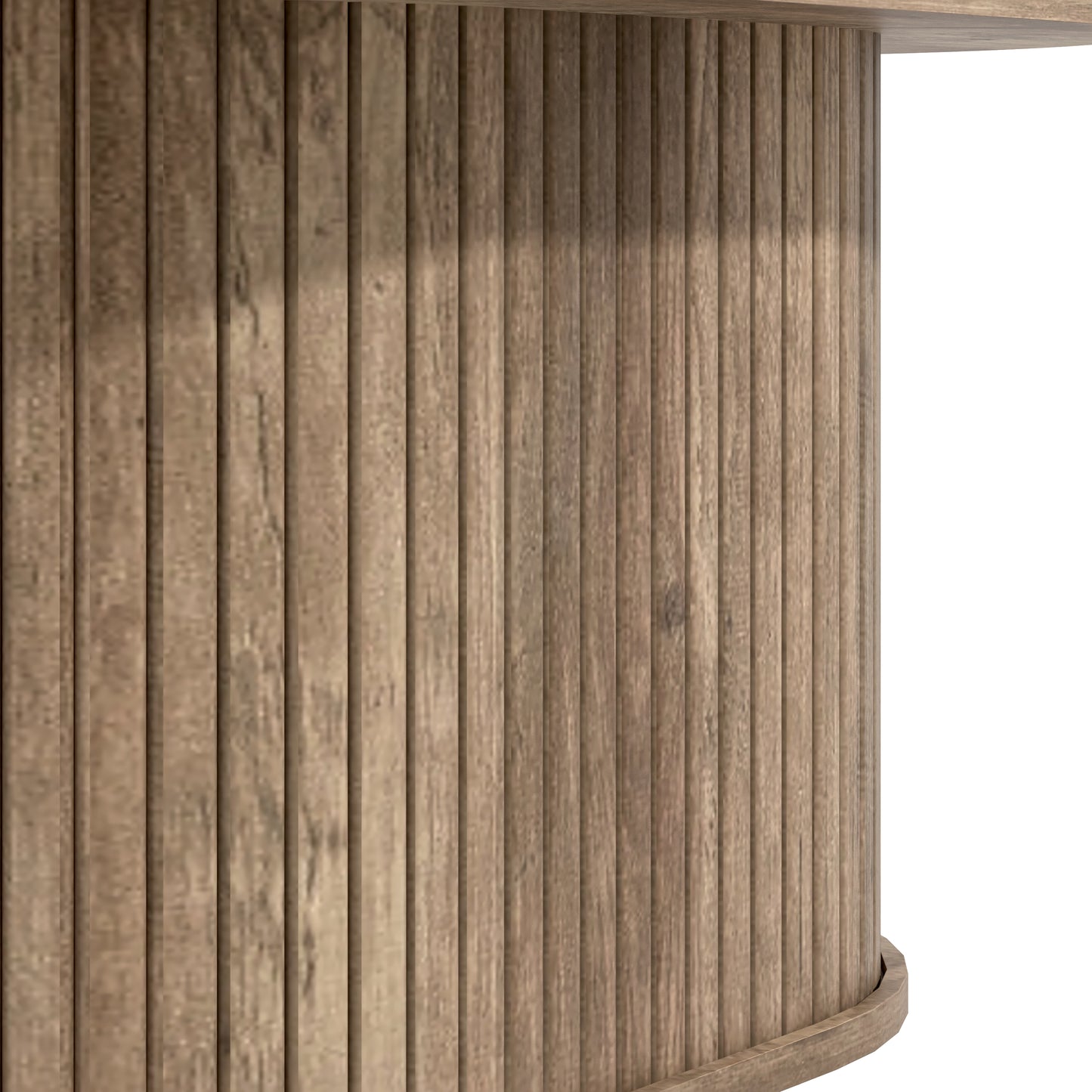 Galano Fluted Oblong Coffee Table with Semi-Round Base 39.2" W × 19.5" D × 14.9" H