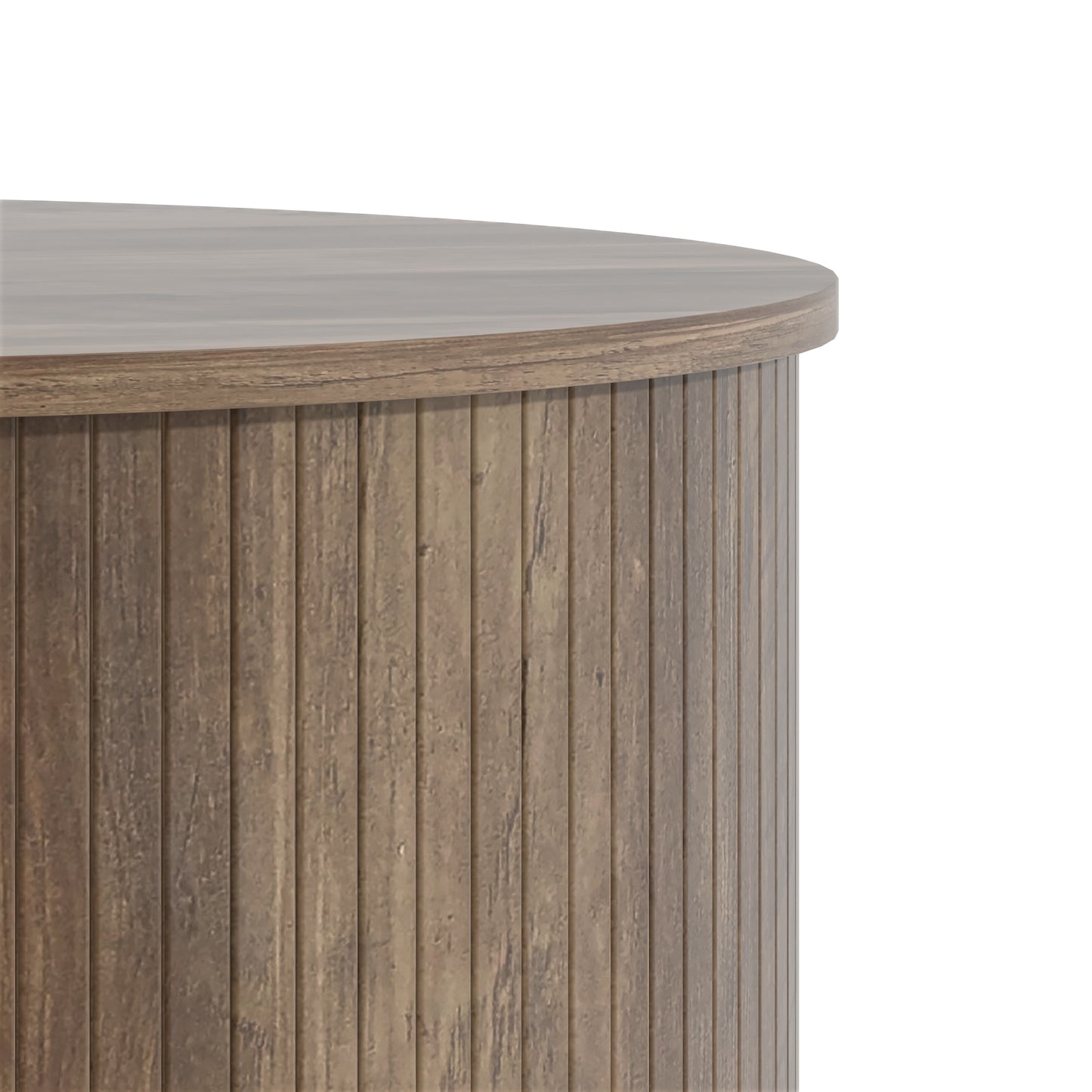 Galano Fluted Round Coffee Table 31.5" W × 31.5" D × 14.9" H