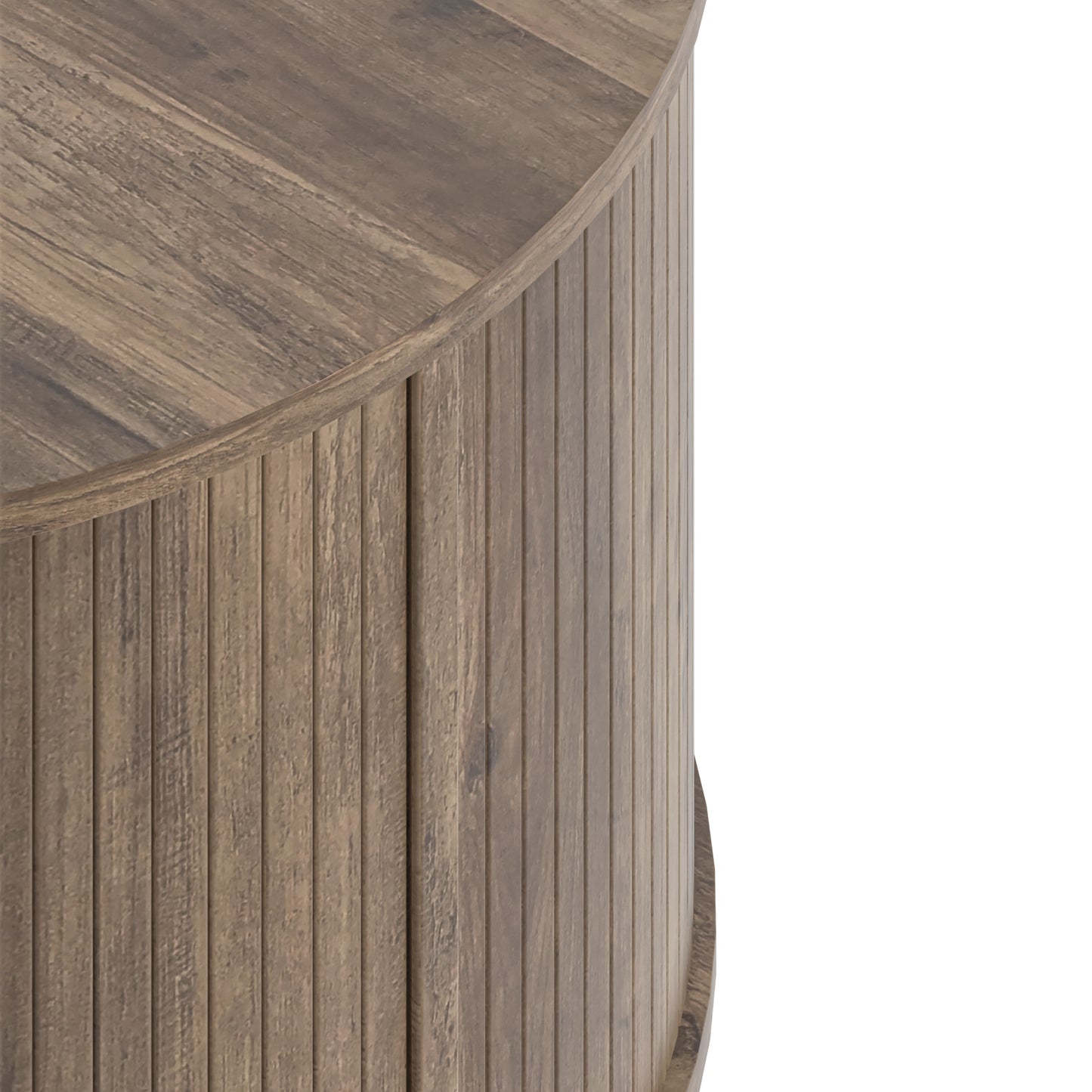 Galano Fluted Round Coffee Table 31.5" W × 31.5" D × 14.9" H