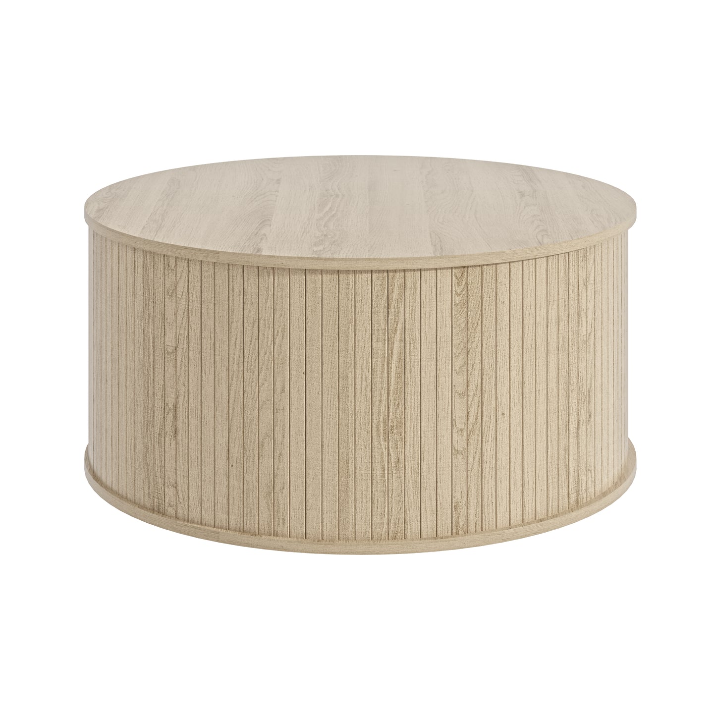 Galano Fluted Round Coffee Table 31.5" W × 31.5" D × 14.9" H