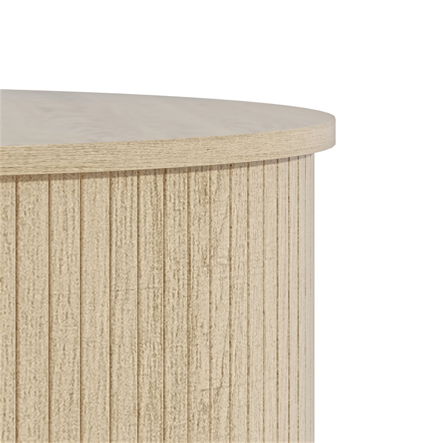 Galano Fluted Round Coffee Table 31.5" W × 31.5" D × 14.9" H