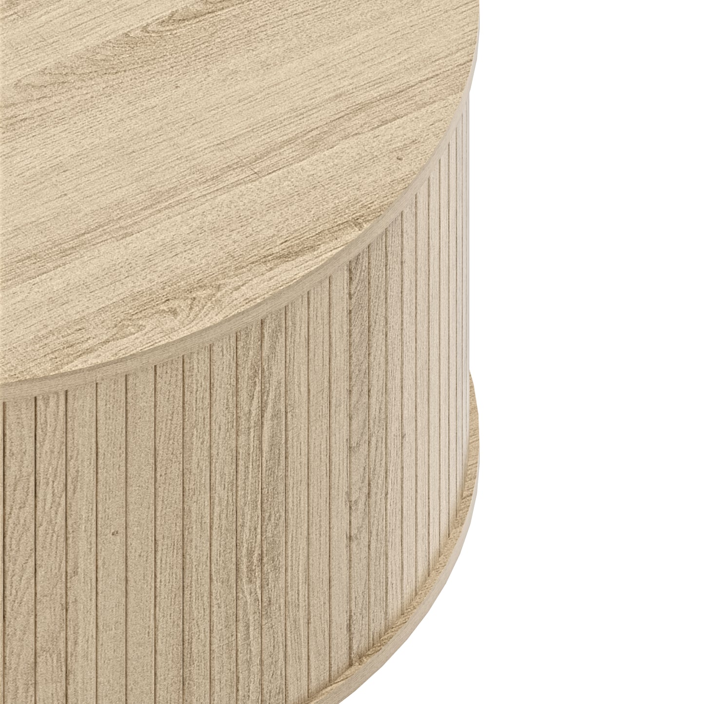 Galano Fluted Round Coffee Table 31.5" W × 31.5" D × 14.9" H