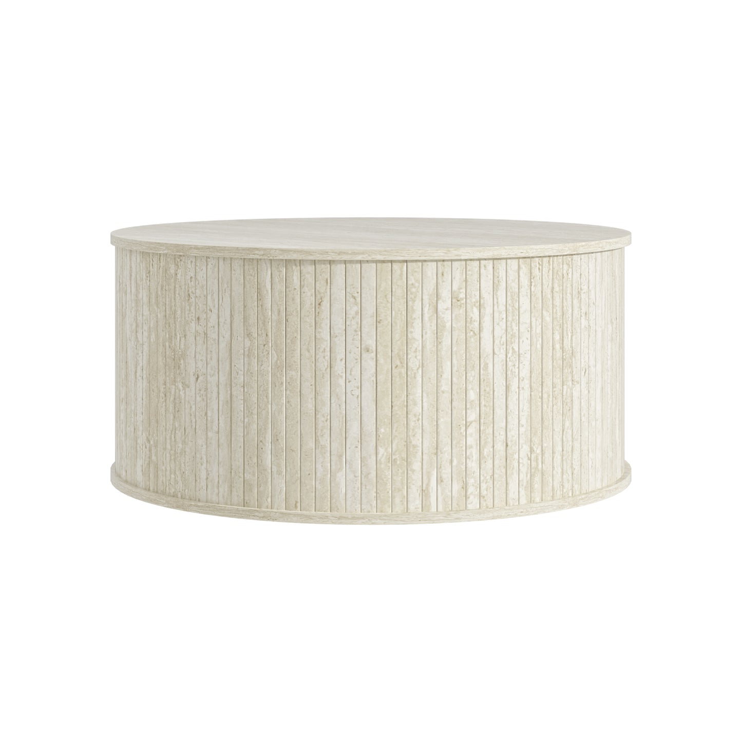 Galano Fluted Round Coffee Table 31.5" W × 31.5" D × 14.9" H