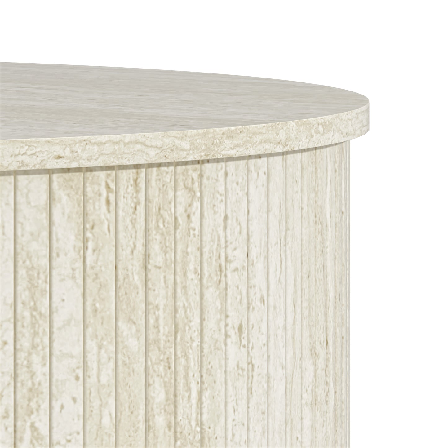 Galano Fluted Round Coffee Table 31.5" W × 31.5" D × 14.9" H