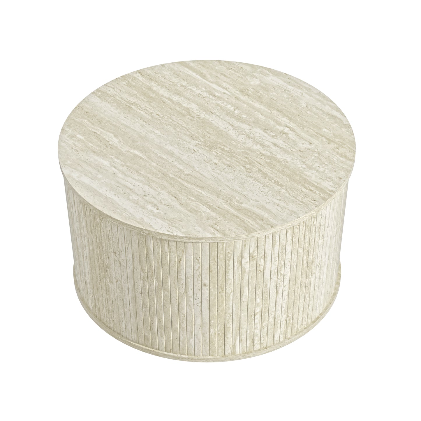 Galano Fluted Round Coffee Table 31.5" W × 31.5" D × 14.9" H