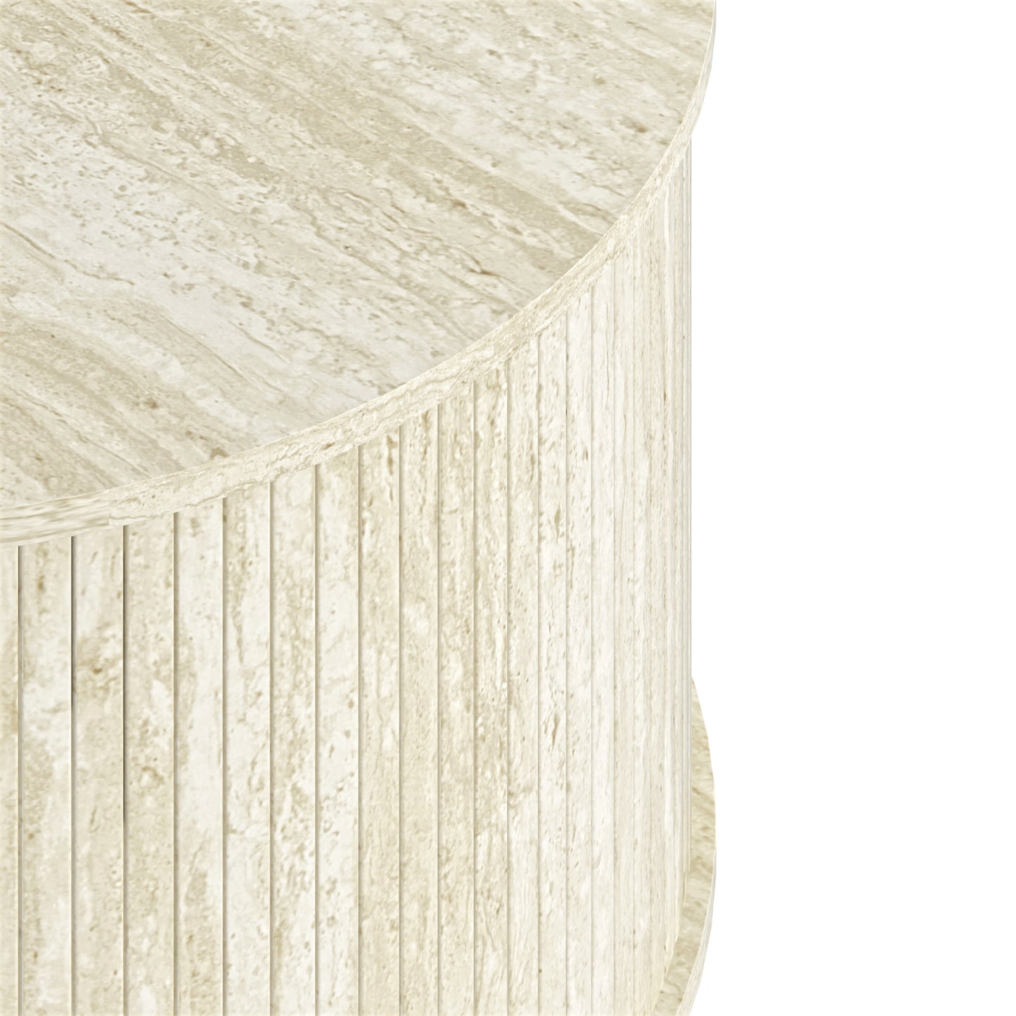 Galano Fluted Round Coffee Table 31.5" W × 31.5" D × 14.9" H