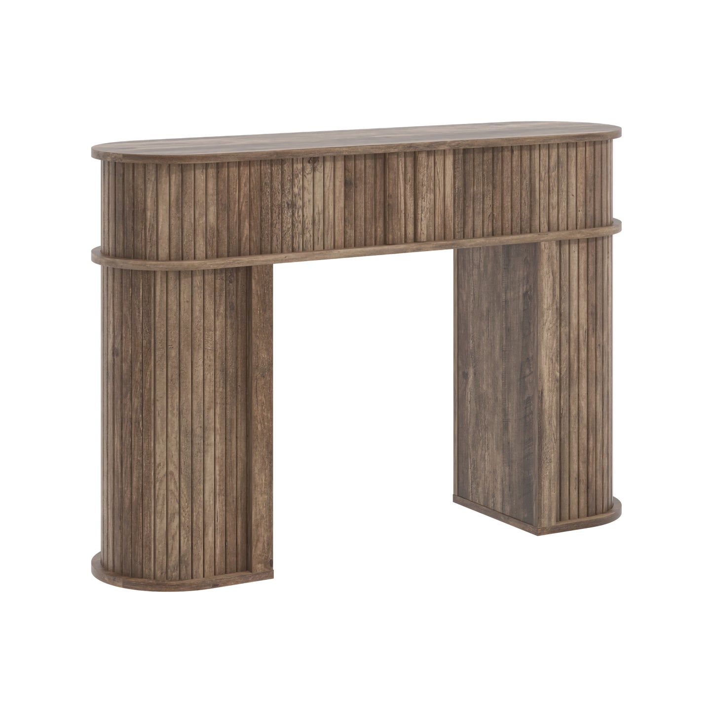 Galano Modern Console Table with Fluted Sliding Door Storage 41.7" W