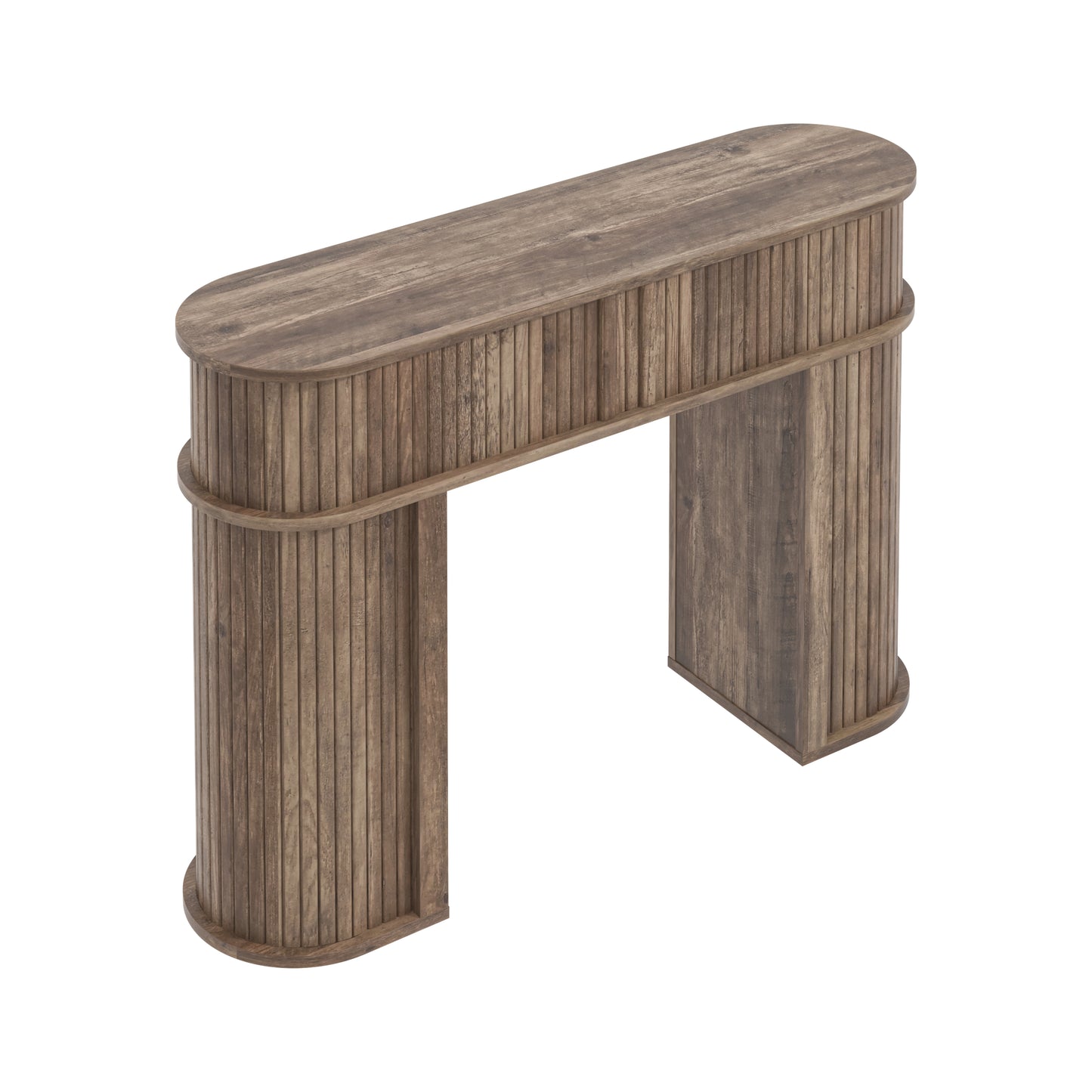 Galano Modern Console Table with Fluted Sliding Door Storage 41.7" W