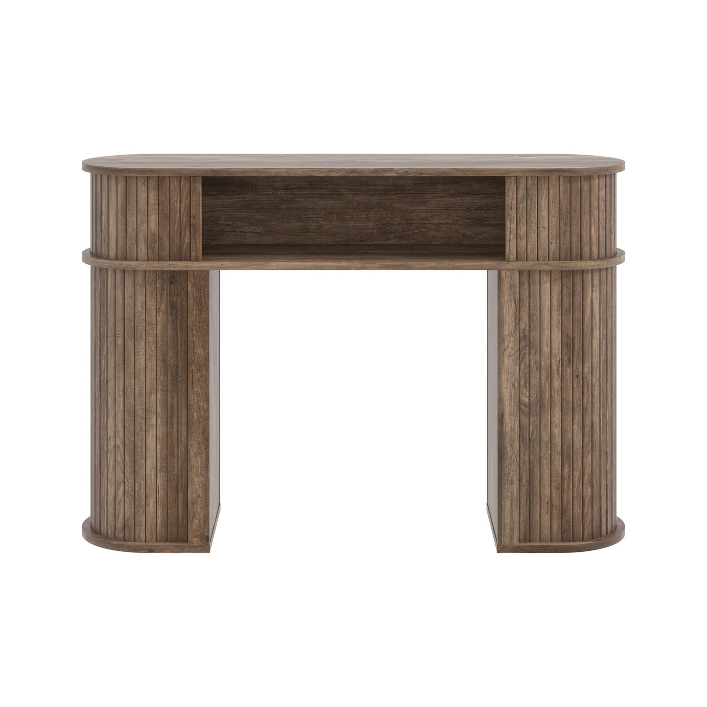 Galano Modern Console Table with Fluted Sliding Door Storage 41.7" W