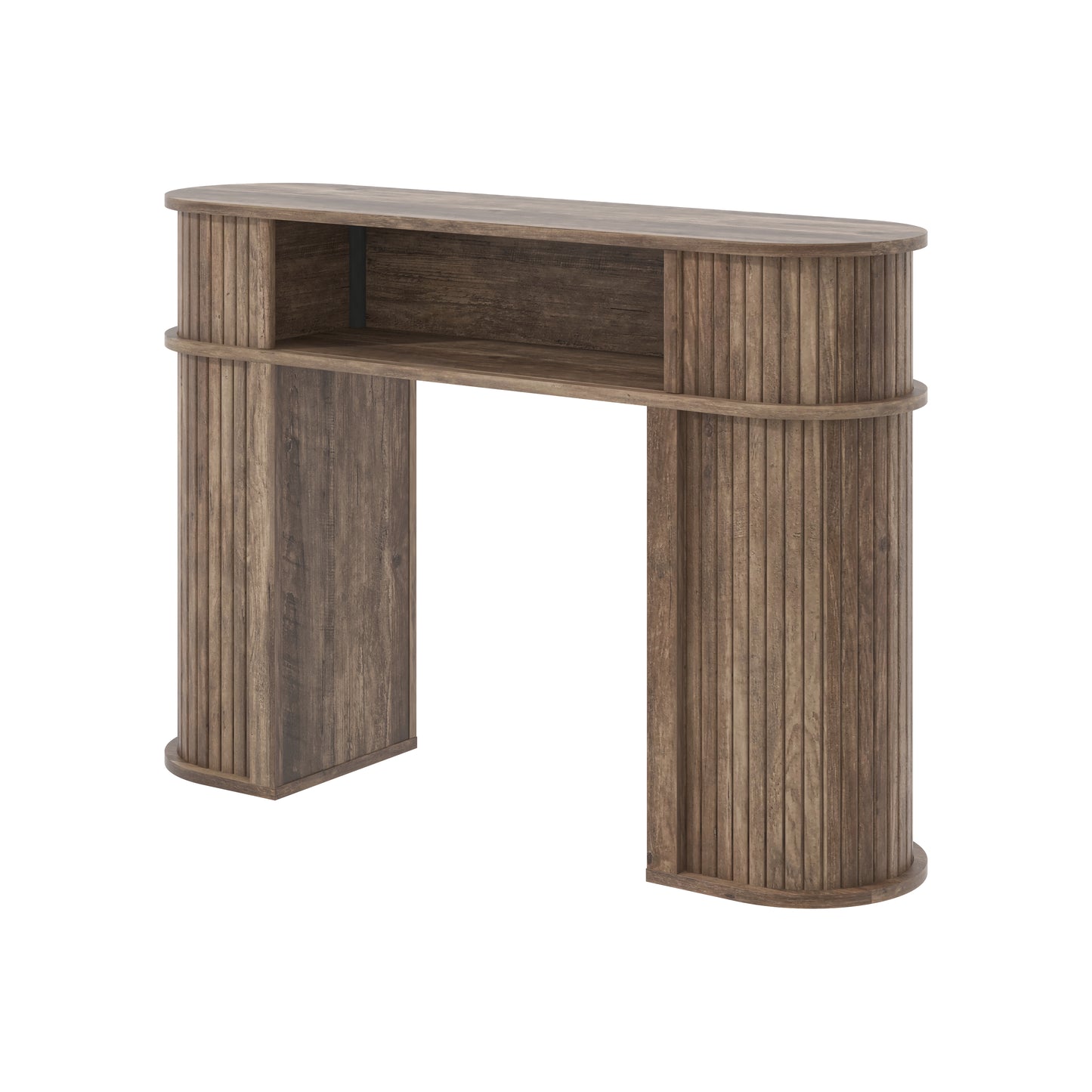 Galano Modern Console Table with Fluted Sliding Door Storage 41.7" W
