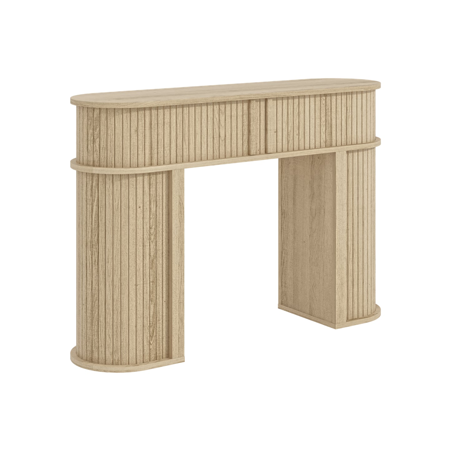 Galano Modern Console Table with Fluted Sliding Door Storage 41.7" W