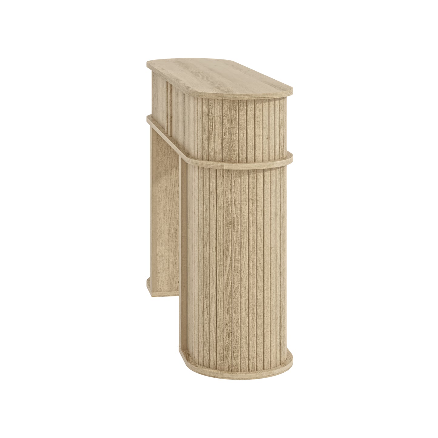 Galano Modern Console Table with Fluted Sliding Door Storage 41.7" W