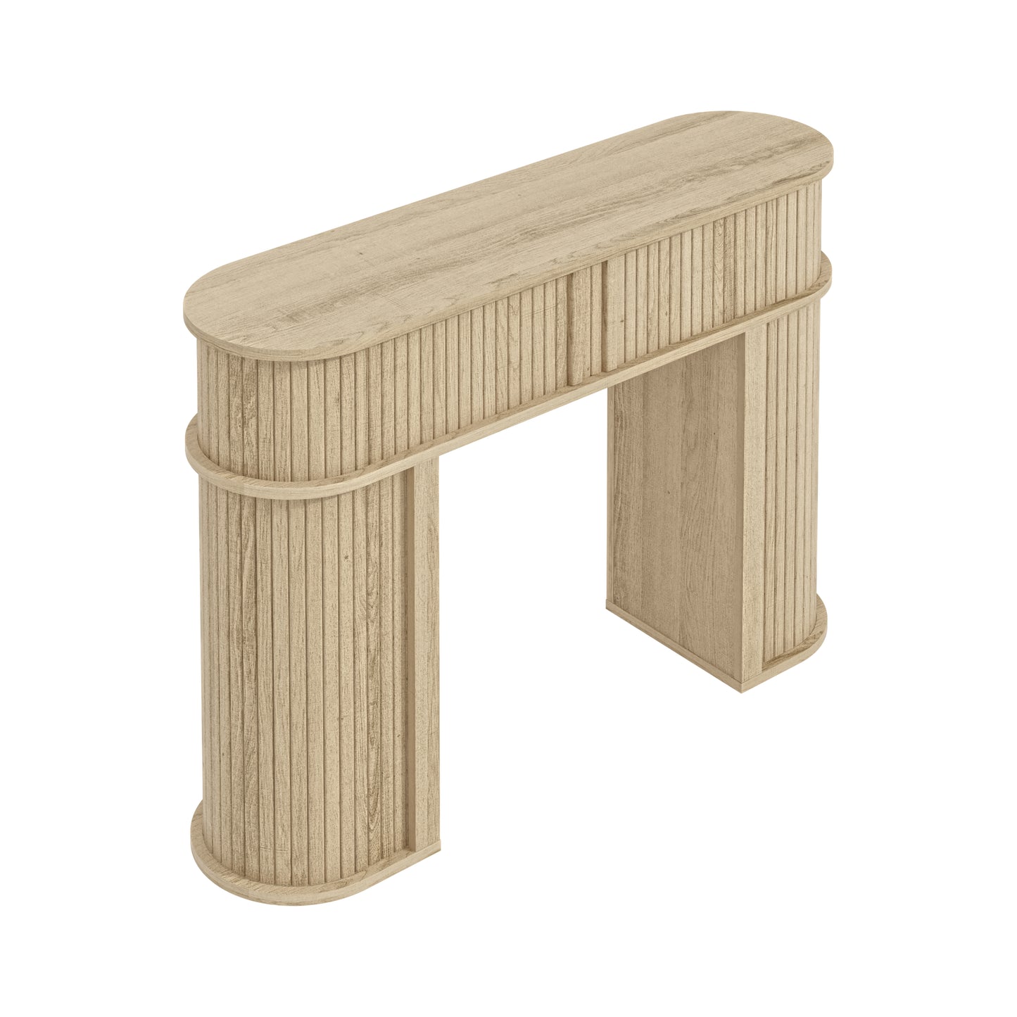 Galano Modern Console Table with Fluted Sliding Door Storage 41.7" W
