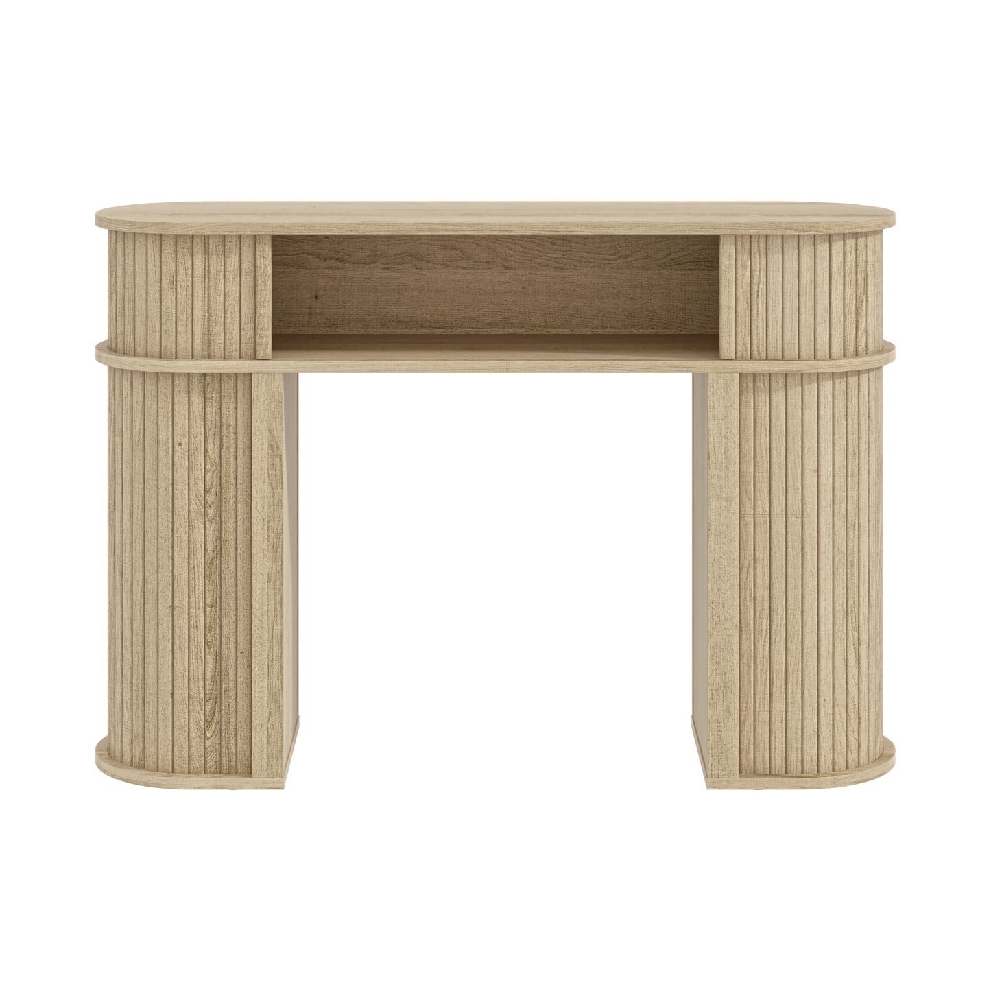 Galano Modern Console Table with Fluted Sliding Door Storage 41.7" W