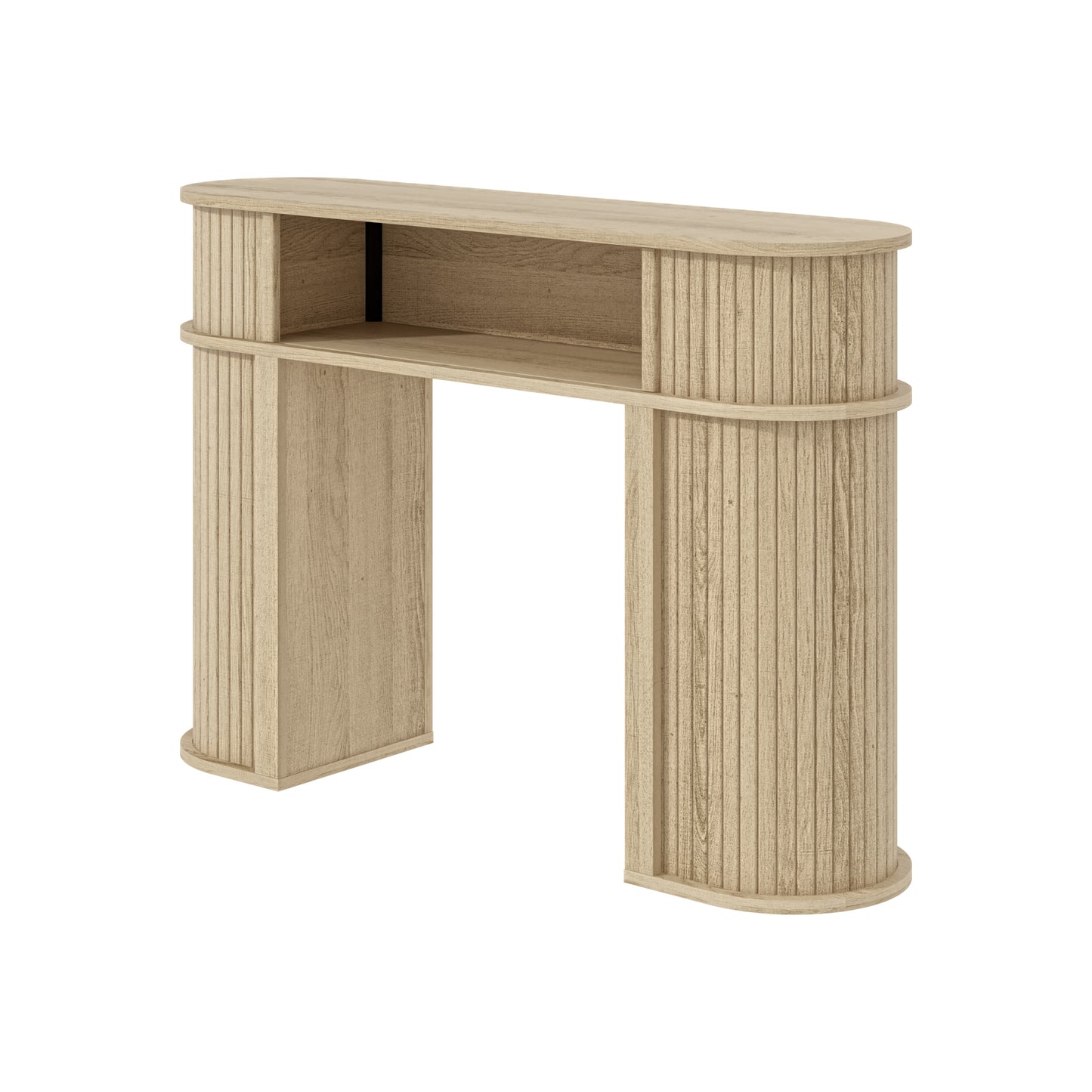 Galano Modern Console Table with Fluted Sliding Door Storage 41.7" W