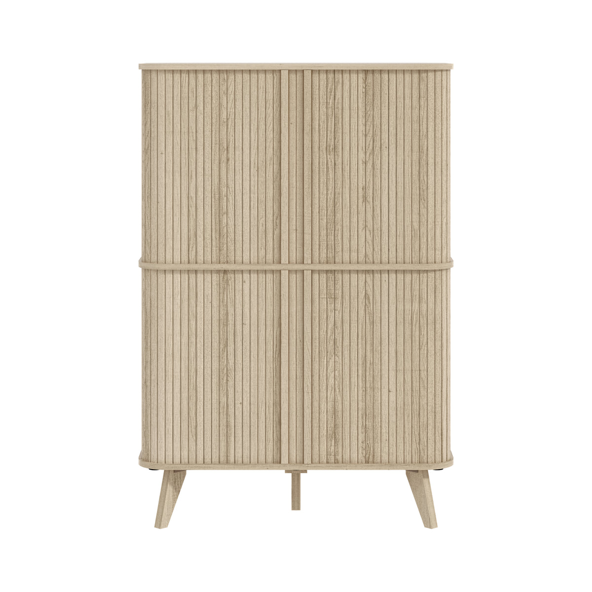 GALANO Shoe Cabinet with Fluted Sliding Doors and 6 Fixed Shelves, 33.5 in Wide