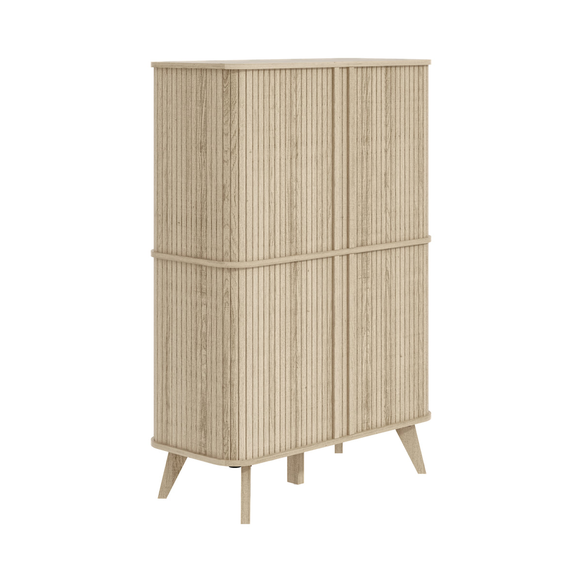 GALANO Shoe Cabinet with Fluted Sliding Doors and 6 Fixed Shelves, 33.5 in Wide