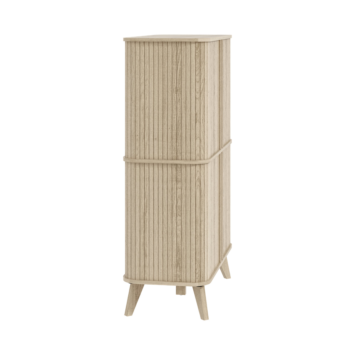 GALANO Shoe Cabinet with Fluted Sliding Doors and 6 Fixed Shelves, 33.5 in Wide