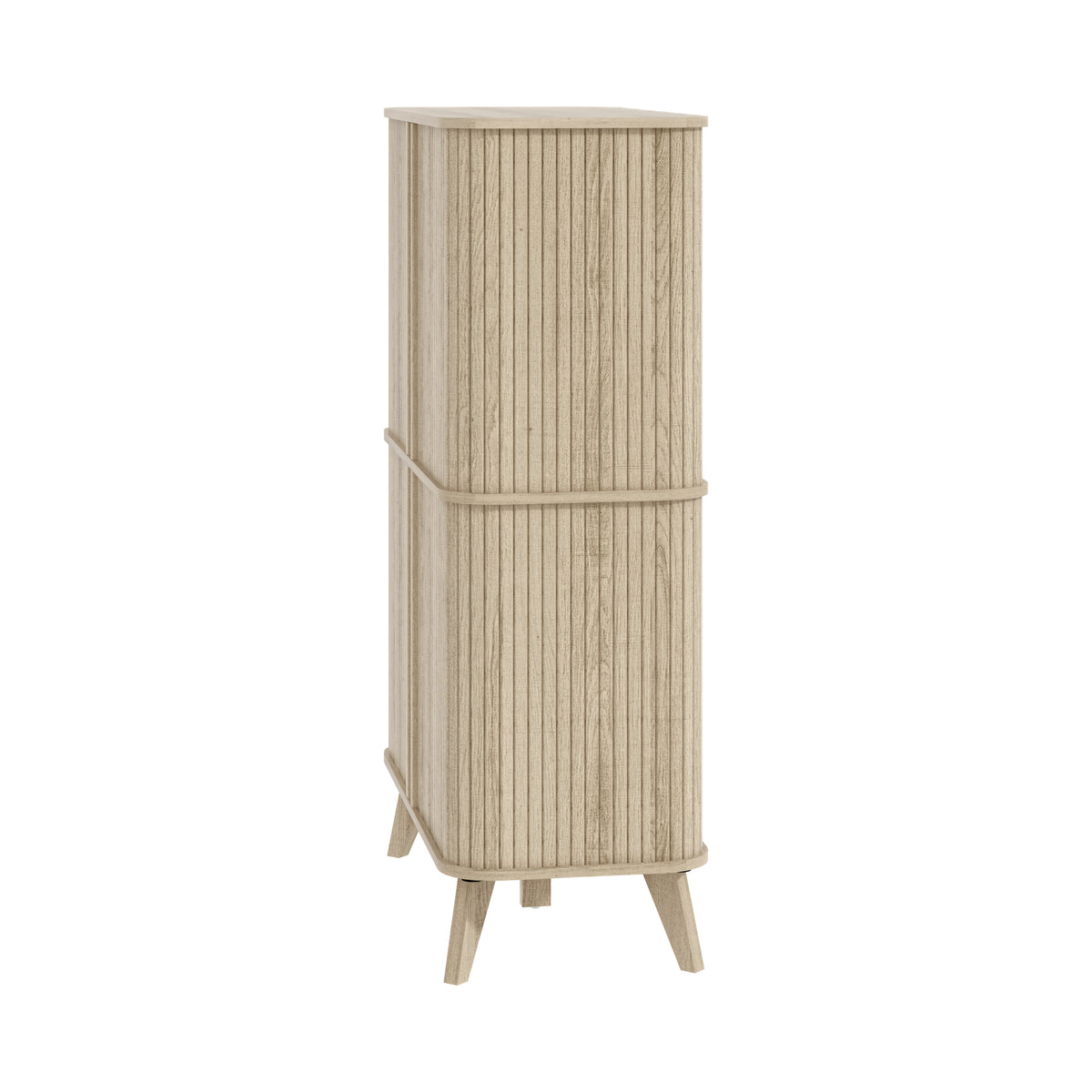 GALANO Shoe Cabinet with Fluted Sliding Doors and 6 Fixed Shelves, 33.5 in Wide