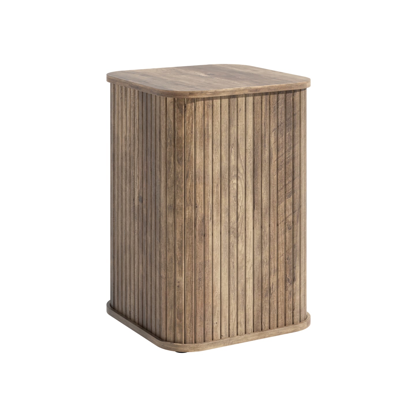 Galano Fluted Pedestal End Table with Rounded Square Top 15" W × 15" D × 21.9" H
