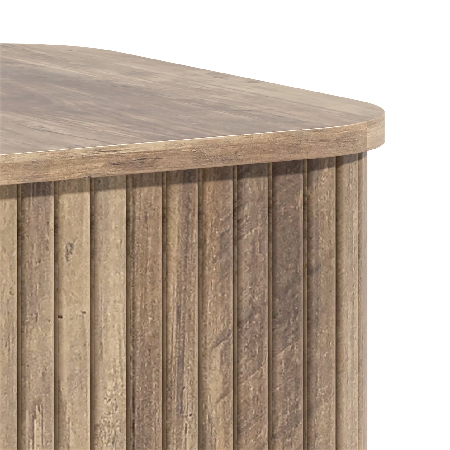 Galano Fluted Pedestal End Table with Rounded Square Top 15" W × 15" D × 21.9" H