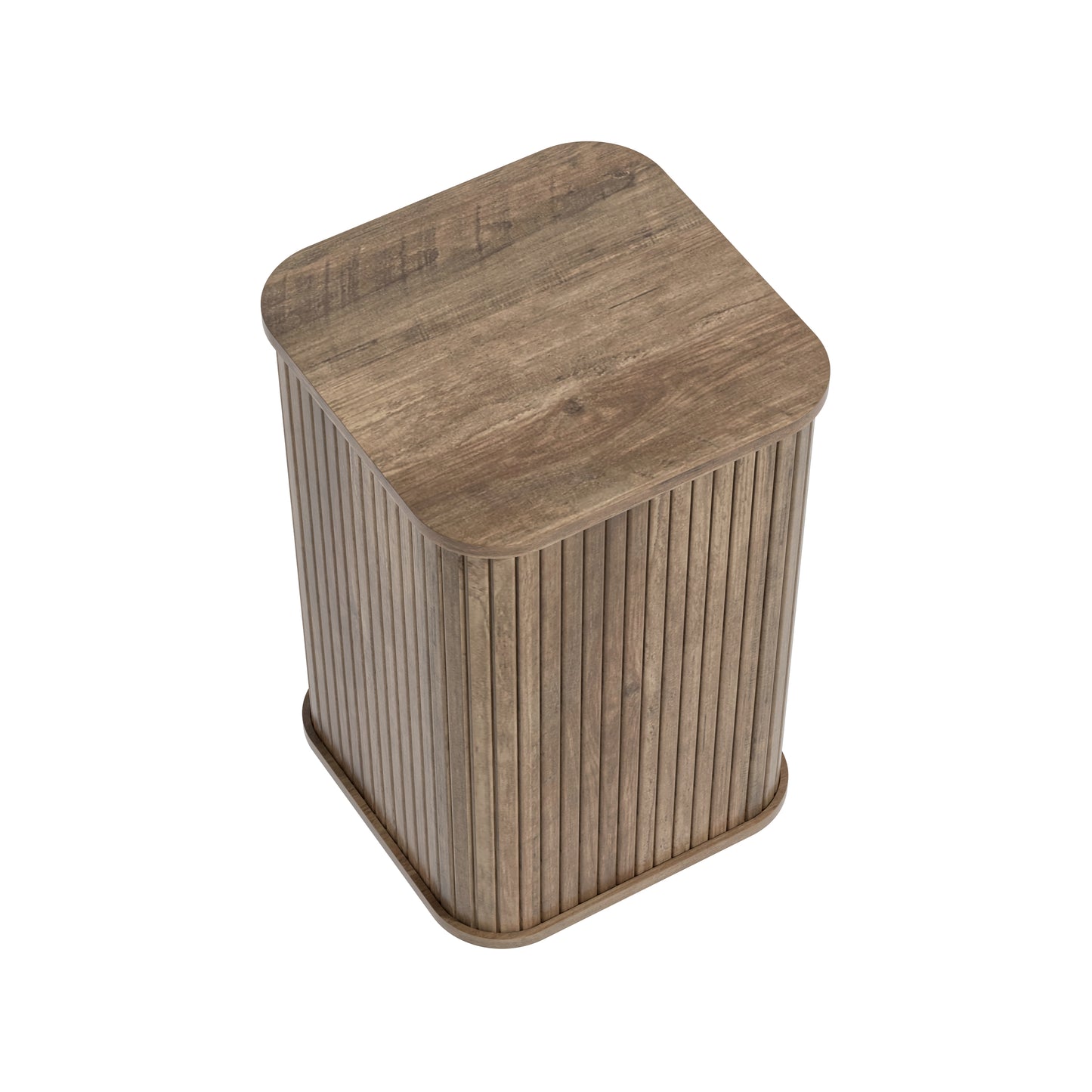 Galano Fluted Pedestal End Table with Rounded Square Top 15" W × 15" D × 21.9" H