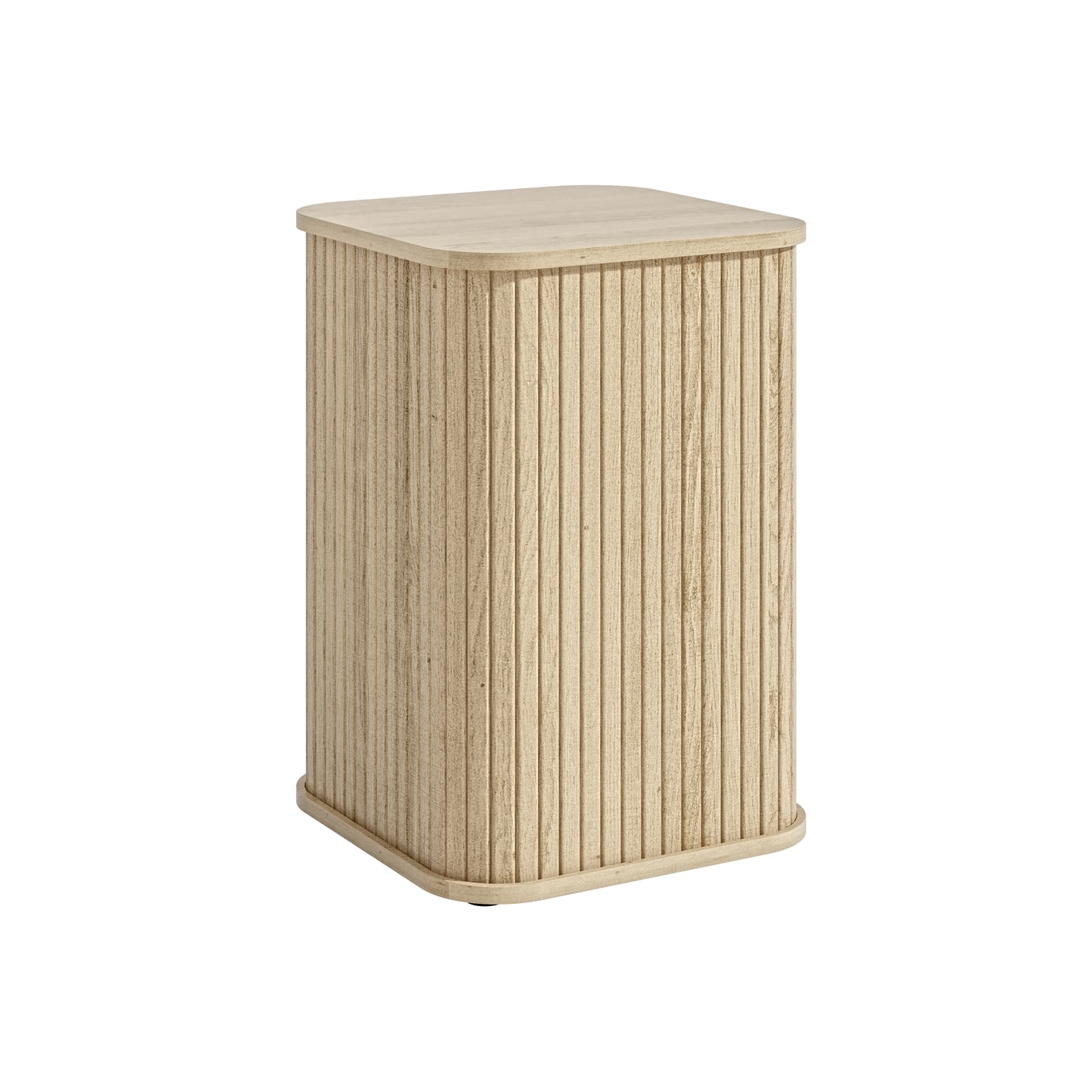 Galano Fluted Pedestal End Table with Rounded Square Top 15" W × 15" D × 21.9" H