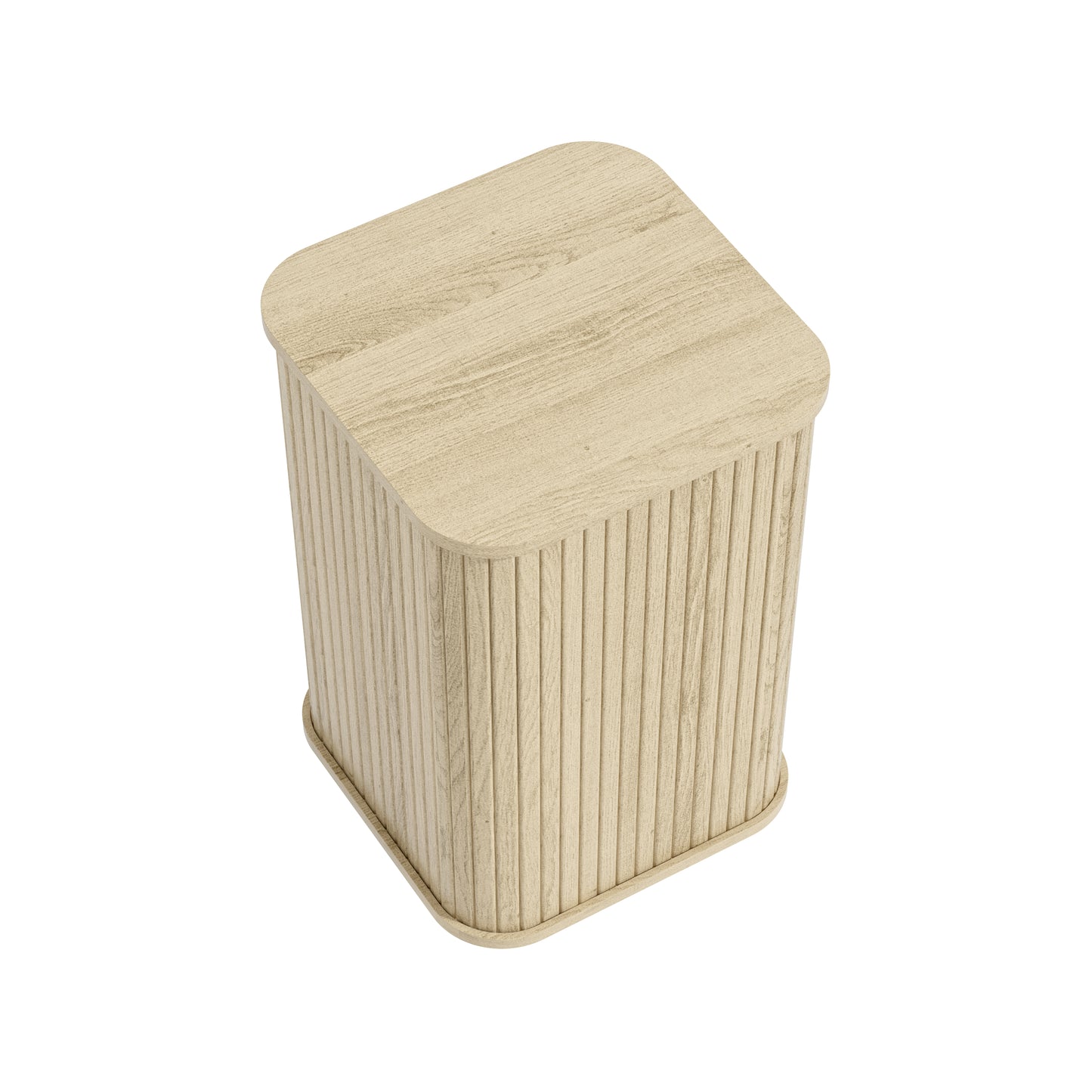 Galano Fluted Pedestal End Table with Rounded Square Top 15" W × 15" D × 21.9" H