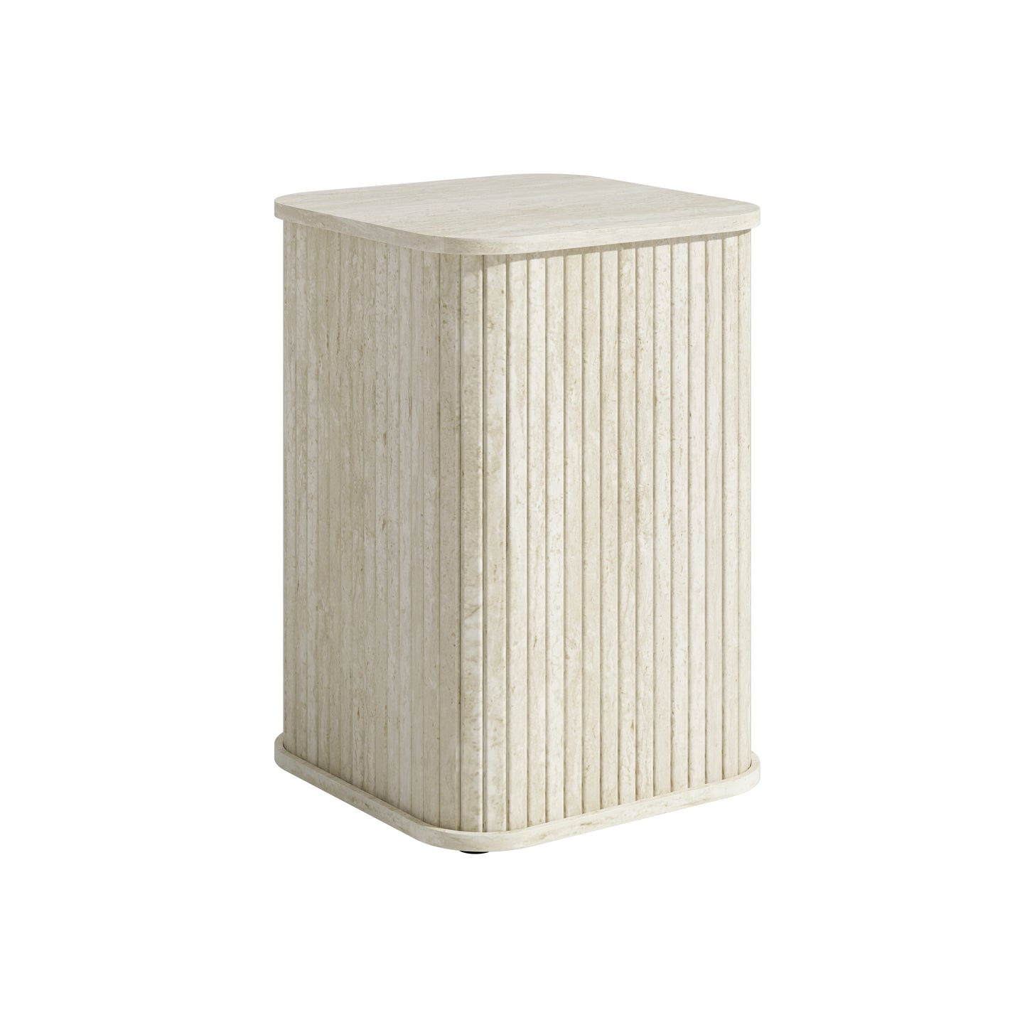 Galano Fluted Pedestal End Table with Rounded Square Top 15" W × 15" D × 21.9" H