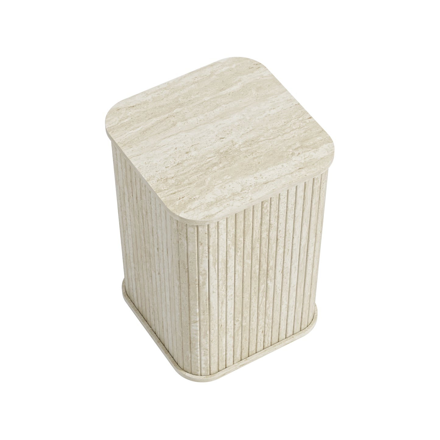 Galano Fluted Pedestal End Table with Rounded Square Top 15" W × 15" D × 21.9" H