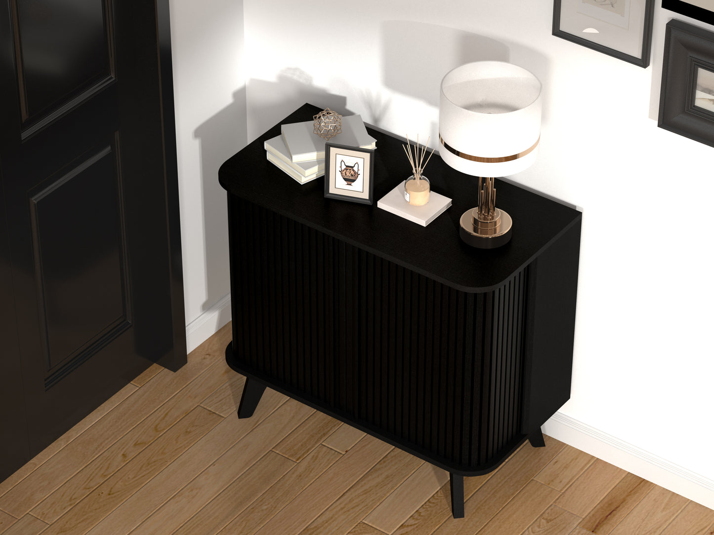 Galano Fluted Door Sideboard Cabinet 27.6" W x 15.6" D x 27.8" H