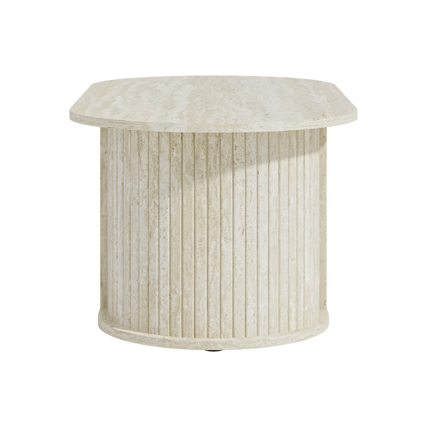 Galano Fluted Oblong Coffee Table with Semi-Round Base 39.2" W × 19.5" D × 14.9" H