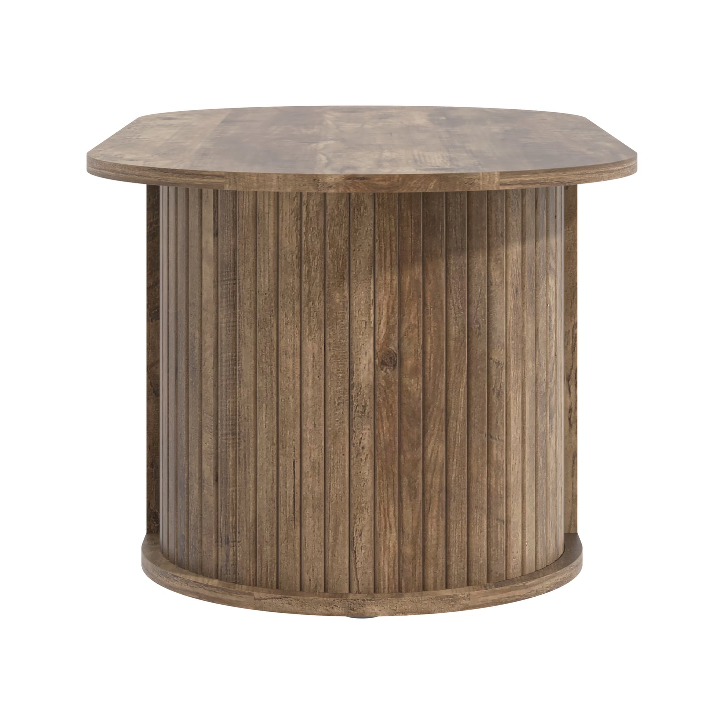 Galano Fluted Oblong Coffee Table with Semi-Round Base 39.2" W × 19.5" D × 14.9" H