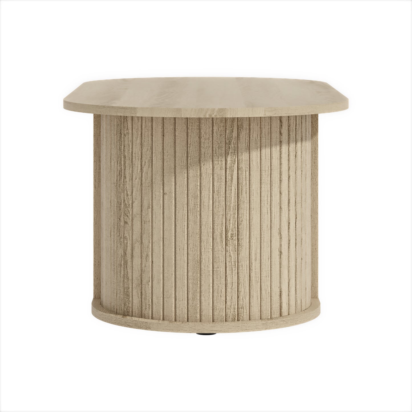 Galano Fluted Oblong Coffee Table with Semi-Round Base 39.2" W × 19.5" D × 14.9" H