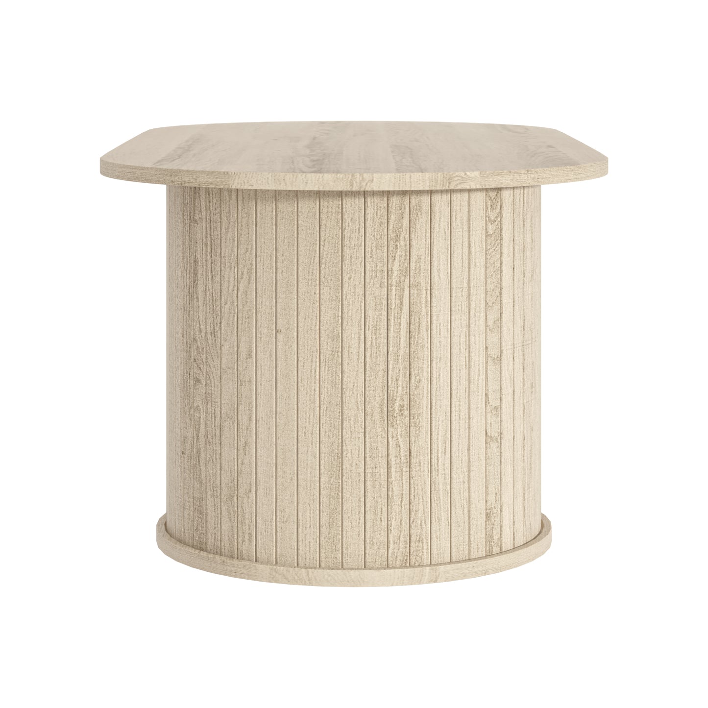 Galano Fluted Oblong Coffee Table with Round Base 39.2" W × 19.5" D × 14.9" H