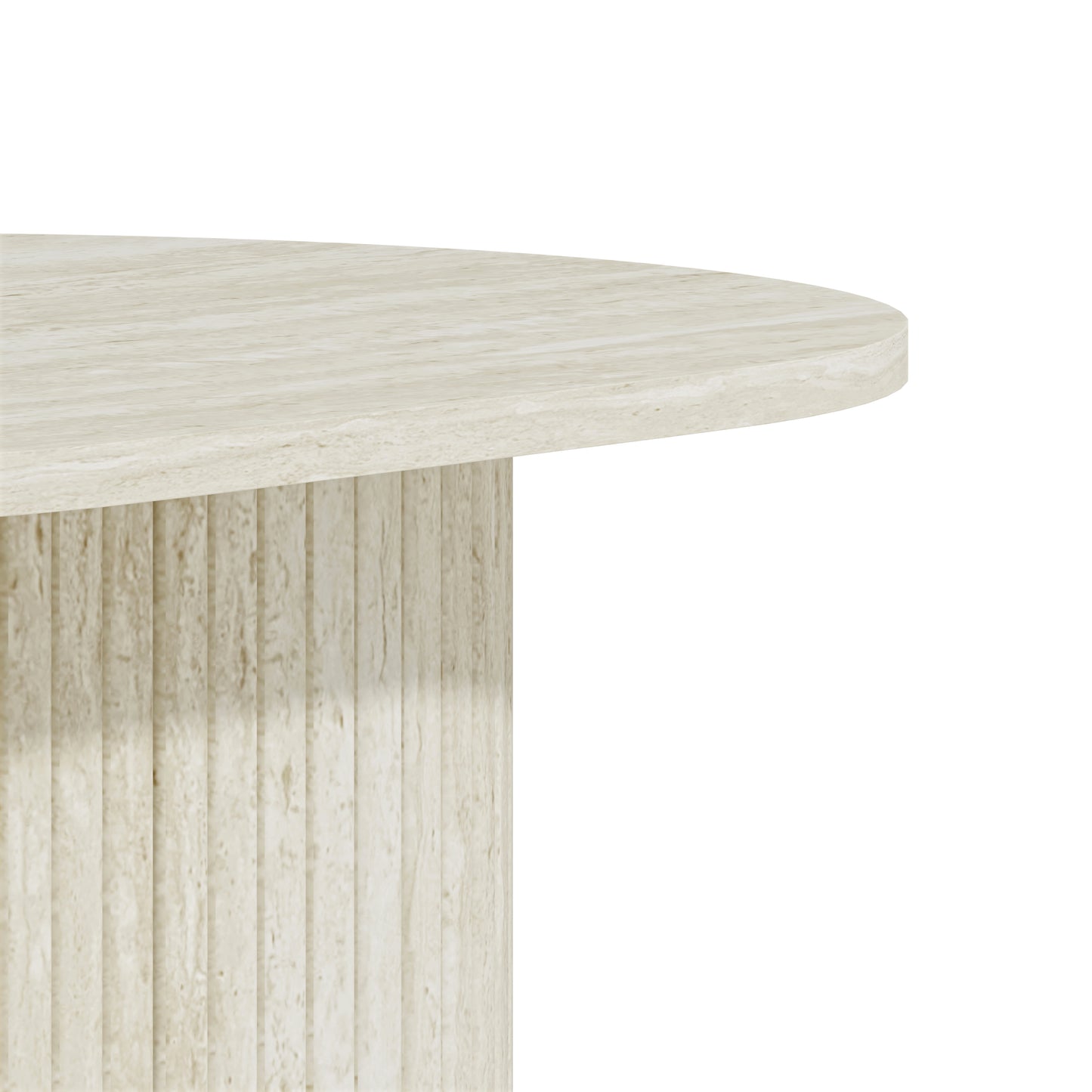 Galano Fluted Oblong Coffee Table with Round Base 39.2" W × 19.5" D × 14.9" H