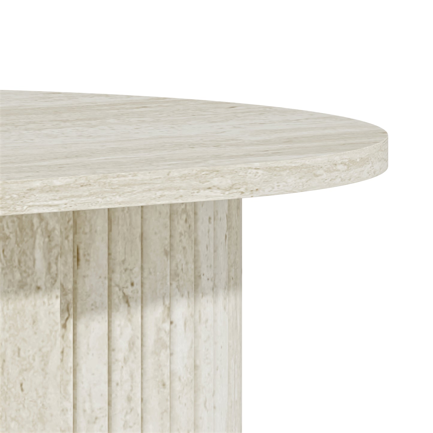 Galano Fluted Oblong Coffee Table with Semi-Round Base 39.2" W × 19.5" D × 14.9" H