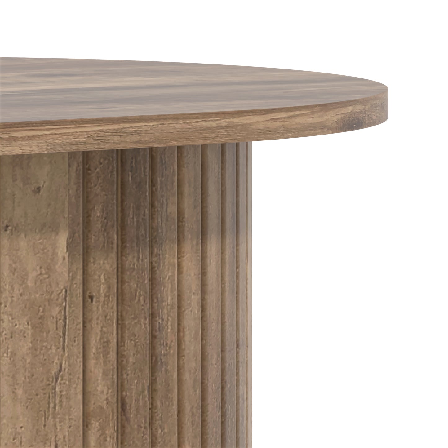 Galano Fluted Oblong Coffee Table with Semi-Round Base 39.2" W × 19.5" D × 14.9" H