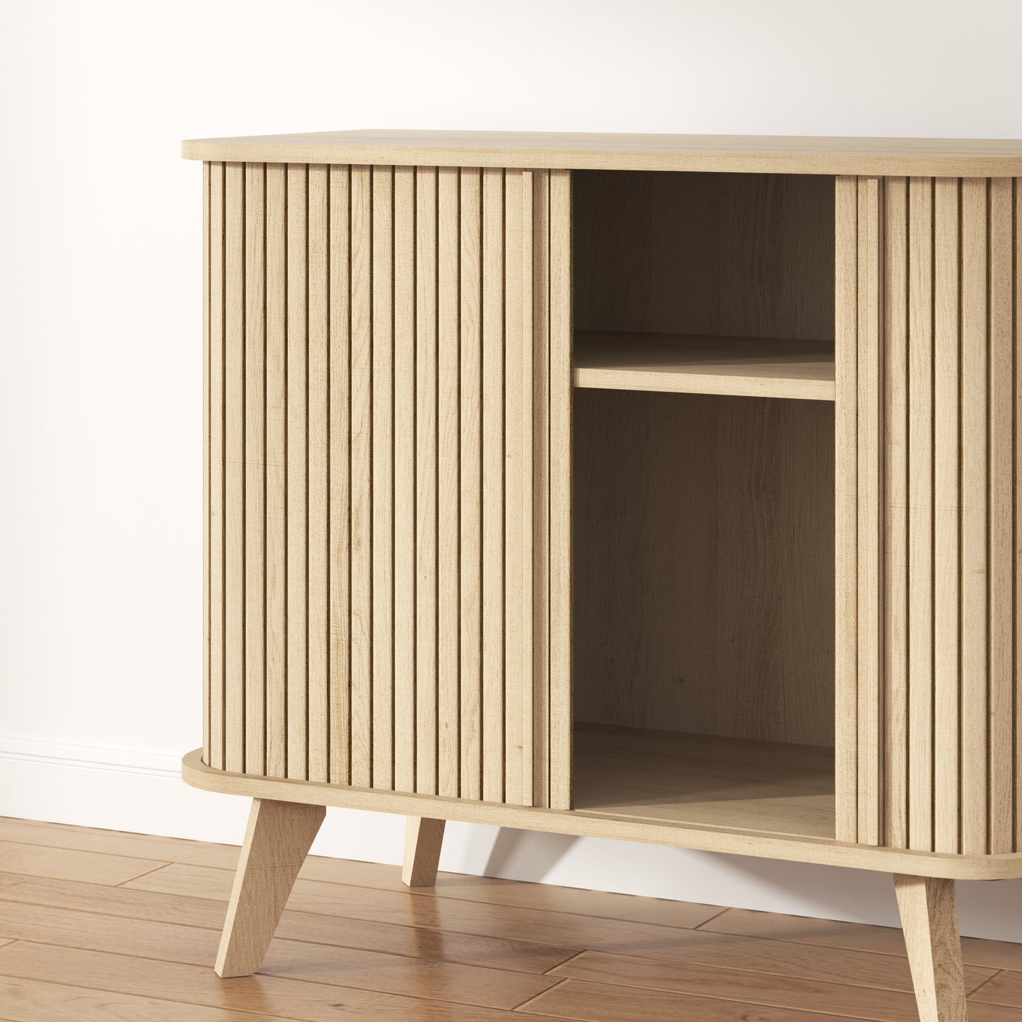 Galano Fluted Door Sideboard Cabinet 27.6" W x 15.6" D x 27.8" H