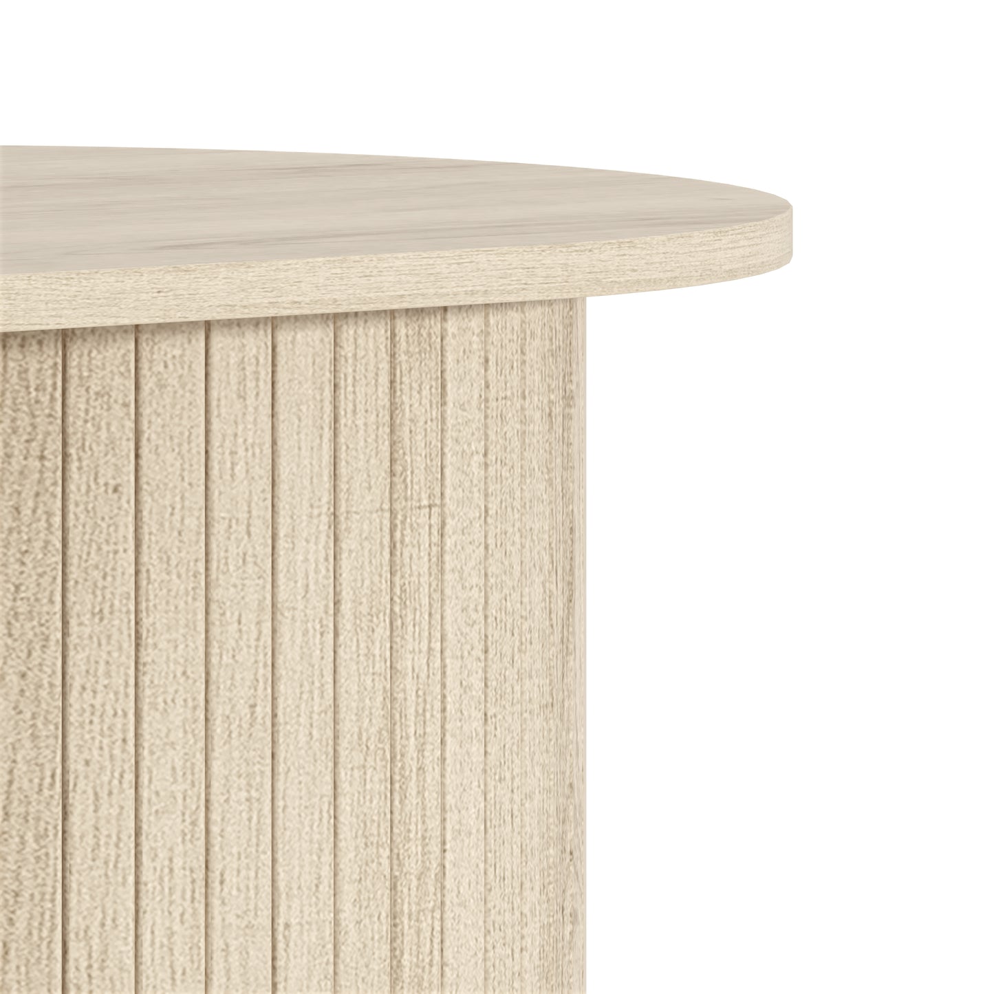 Galano Fluted Oblong Coffee Table with Round Base 39.2" W × 19.5" D × 14.9" H