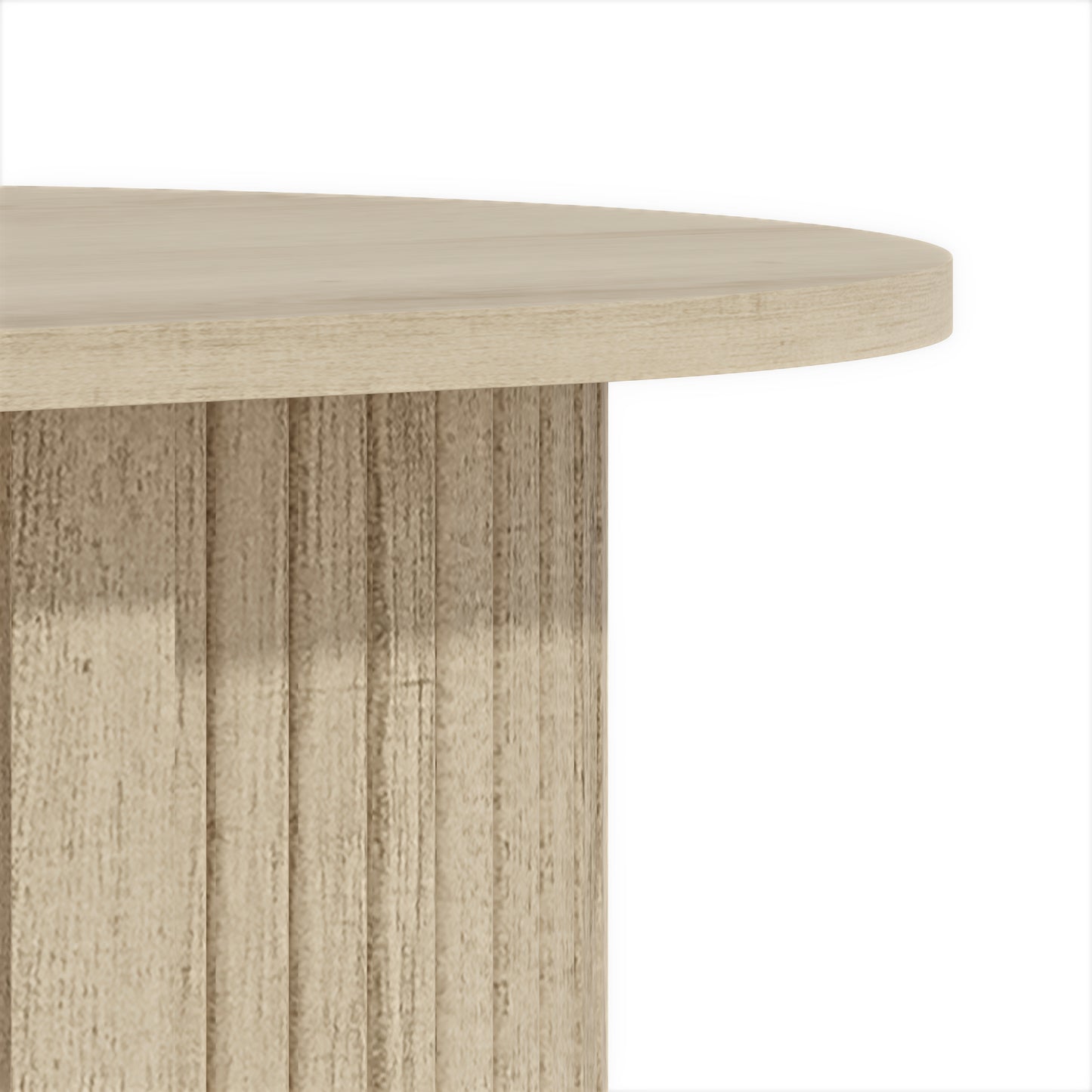 Galano Fluted Oblong Coffee Table with Semi-Round Base 39.2" W × 19.5" D × 14.9" H