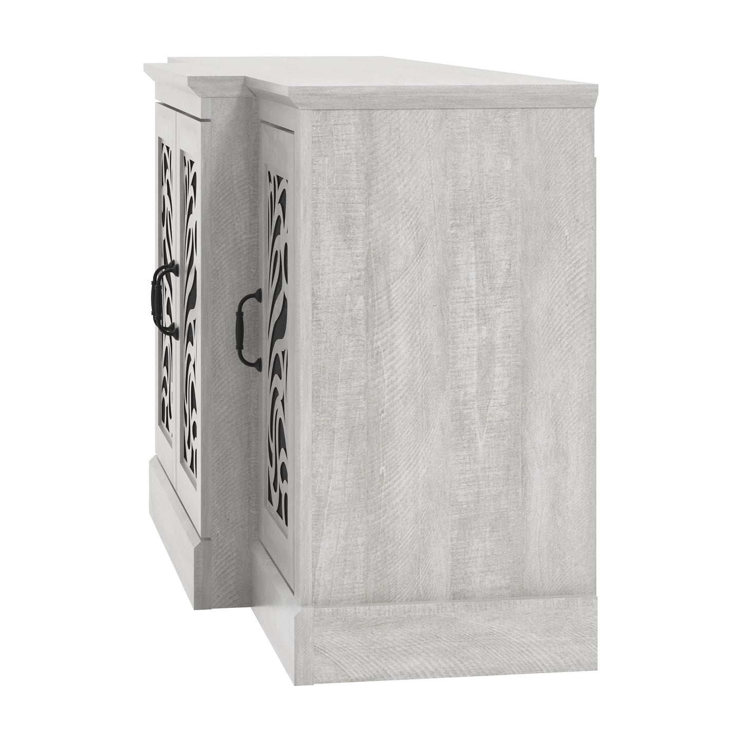 Galano sideboard with traditional cutout doors in gray 60.4" W × 18.2" D × 29.3" H