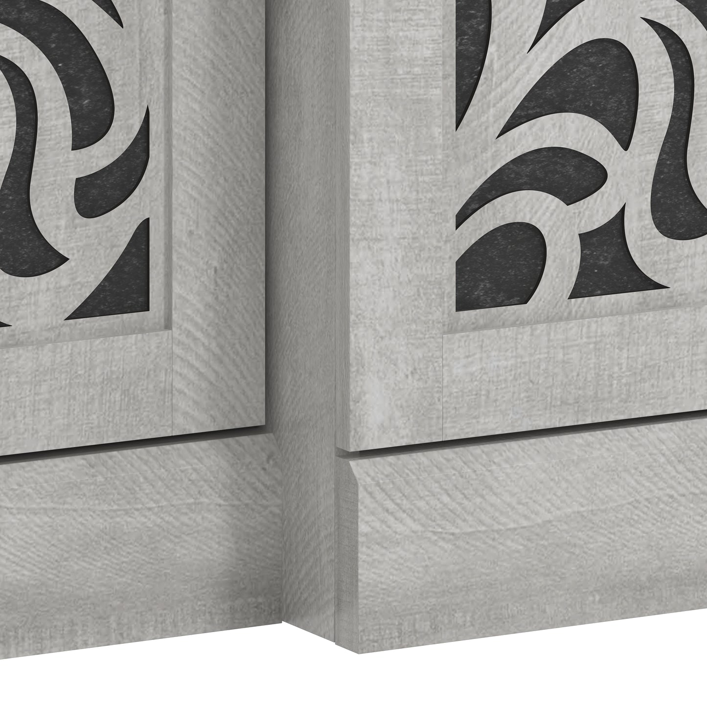 Galano sideboard with traditional cutout doors in gray 60.4" W × 18.2" D × 29.3" H