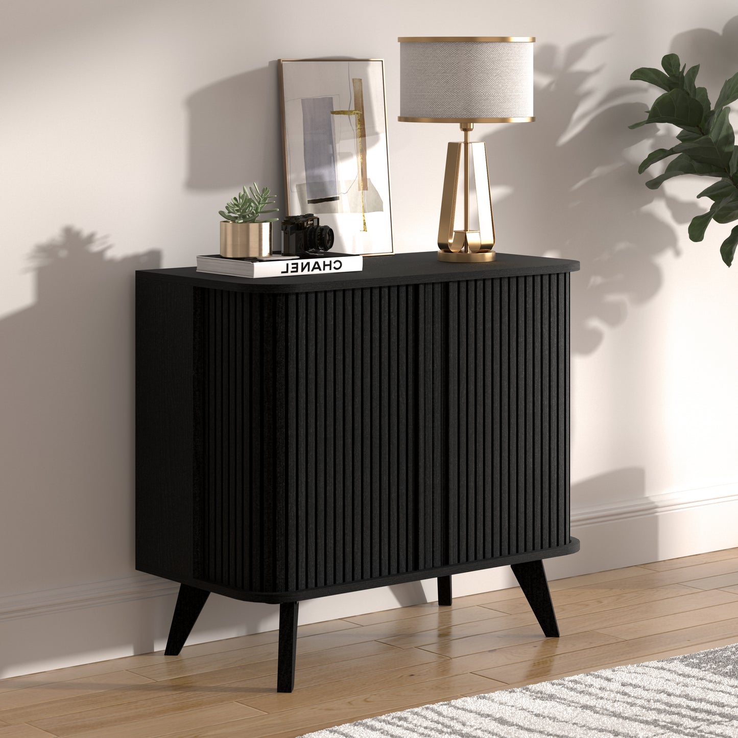 Galano Fluted Door Sideboard Cabinet 27.6" W x 15.6" D x 27.8" H